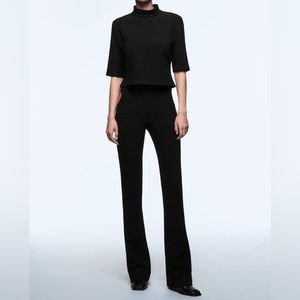 NWT- Zara Hip Cutout Flared Black Pant